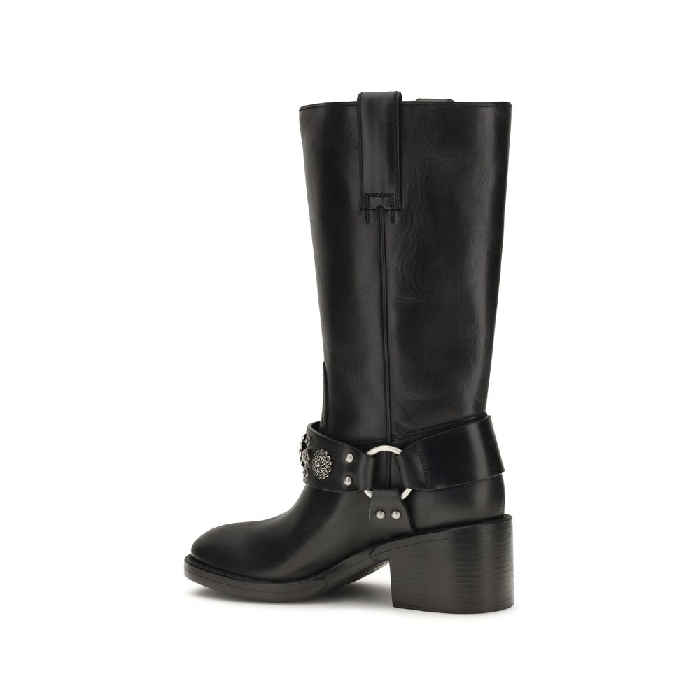 Botas Chloé Planas De Cuero De Ternera Negro Modelo Bos Taurus