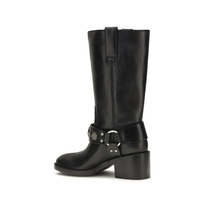 Botas Chloé Planas De Cuero De Ternera Negro Modelo Bos Taurus