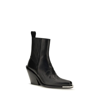 Rabanne Bottines en cuir de veau noir Bos Taurus