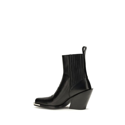 Rabanne Bottines en cuir de veau noir Bos Taurus