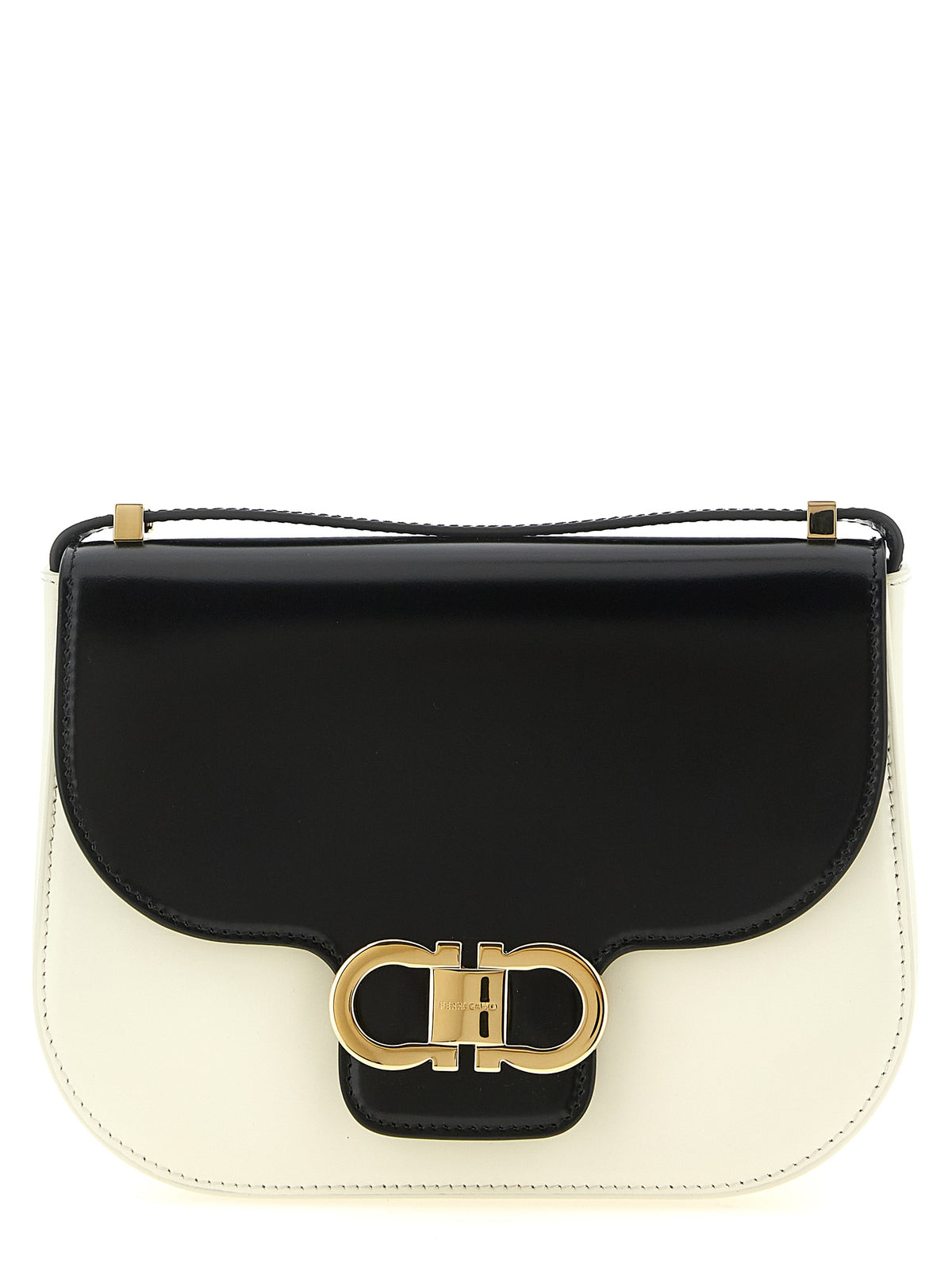 Sac bandoulière Ferragamo en veau bicolore