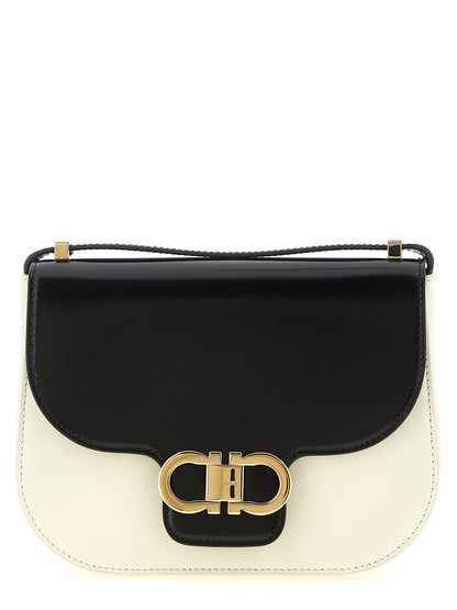 Sac bandoulière Ferragamo en veau bicolore
