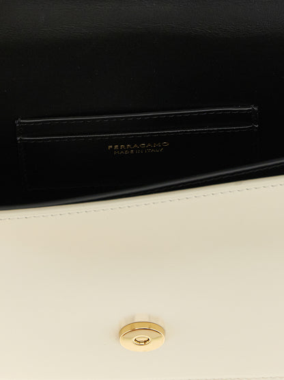 Sac bandoulière Ferragamo en veau bicolore