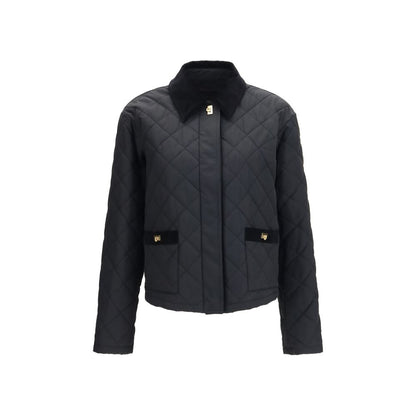 Chaqueta Larga De Algodón Negro De La Marca Ferragamo