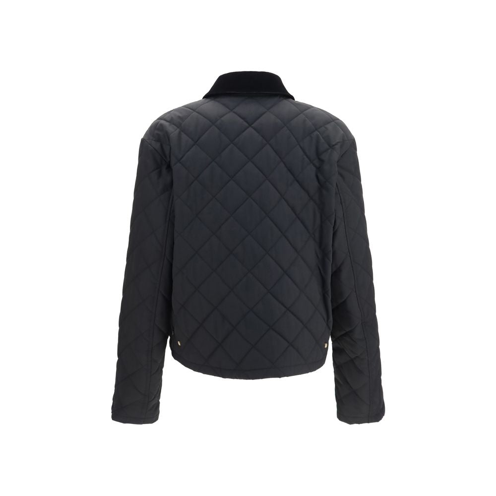 Chaqueta Larga De Algodón Negro De La Marca Ferragamo
