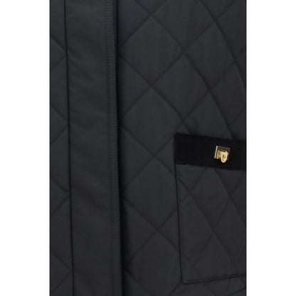 Chaqueta Larga De Algodón Negro De La Marca Ferragamo