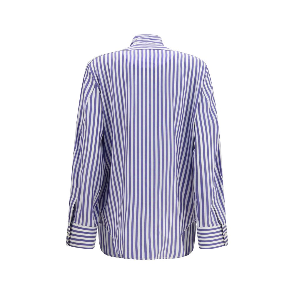 Camisa Givenchy De Seda Azul Con Estampado Distintivo