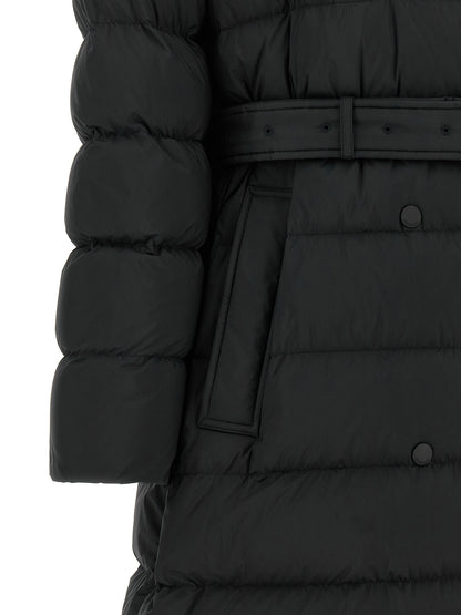 Burberry Abrigo Negro De Poliamida Con Corte Entallado