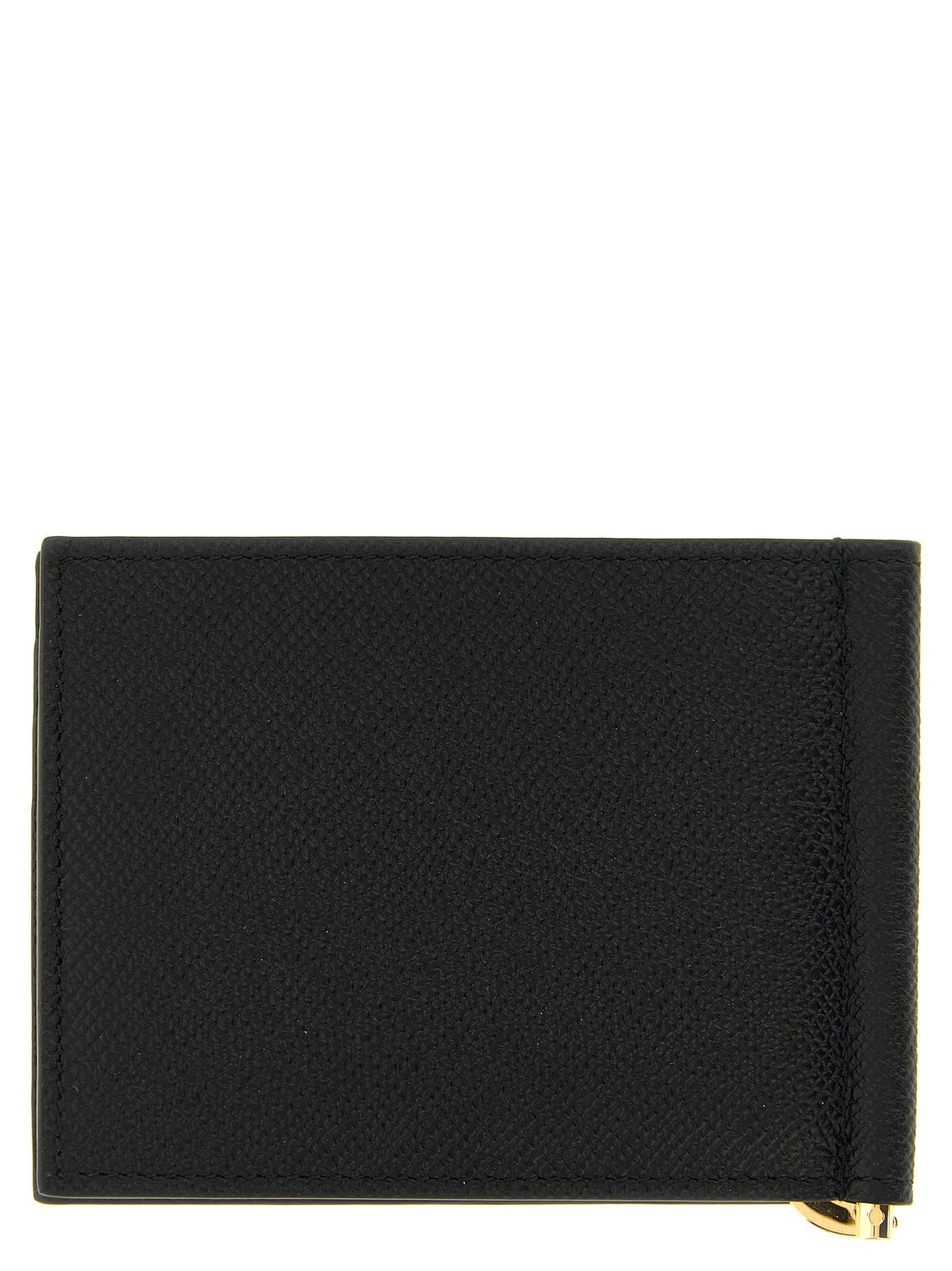 Portefeuille Micro Gancio Ferragamo Noir En Cuir De Veau
