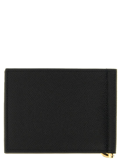 Portefeuille Micro Gancio Ferragamo Noir En Cuir De Veau