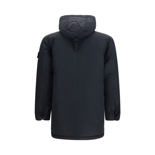 Abrigo Largo De Poliéster De Color Negro Stone Island