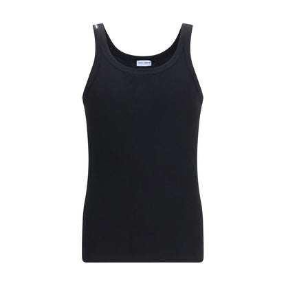 Camiseta De Algodón Negro Corte Ceñido Y Líneas Puras Dolce & Gabbana