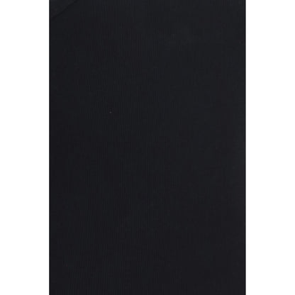 Camiseta De Algodón Negro Corte Ceñido Y Líneas Puras Dolce & Gabbana