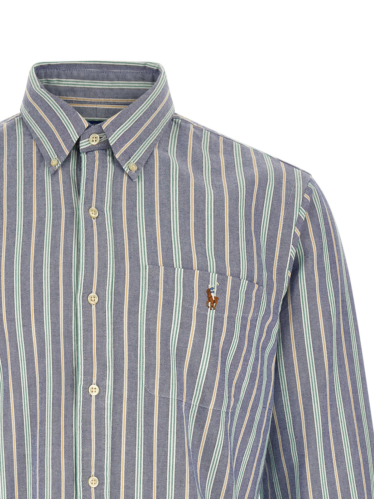 Blusa Polo Ralph Lauren de Algodón Multicolor con Estampado Vertical