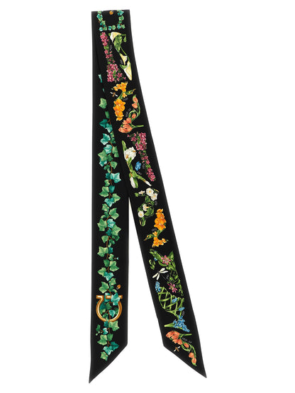 Foulard en Soie Ferragamo Imprimé Multicolore et Pointe Asymétrique