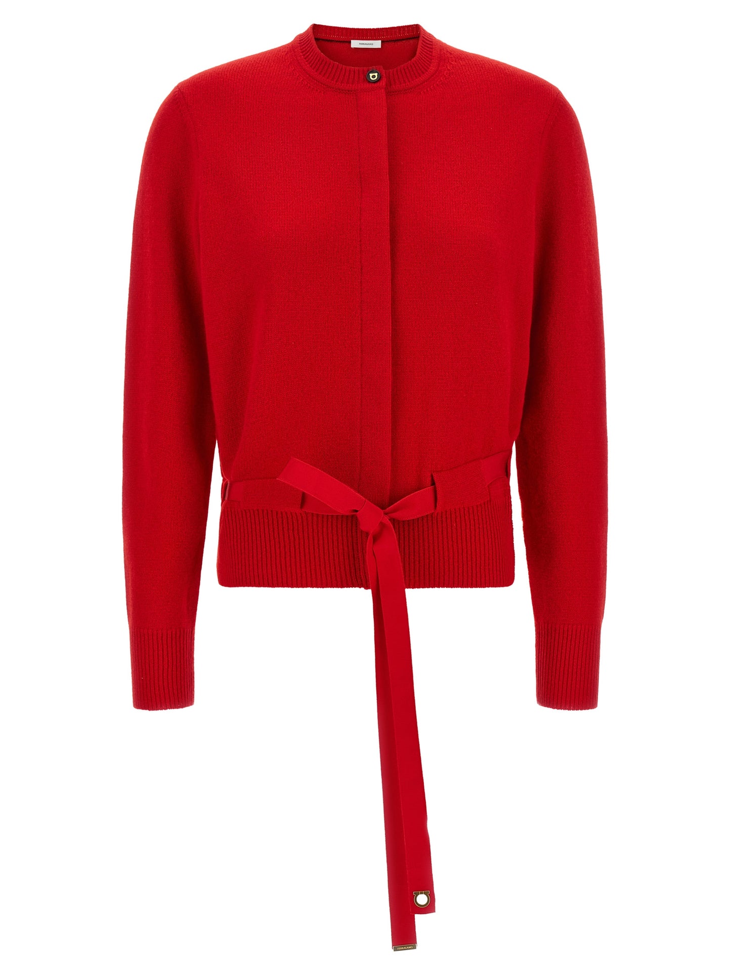 Ferragamo Intense Red Cashmere Cardigan