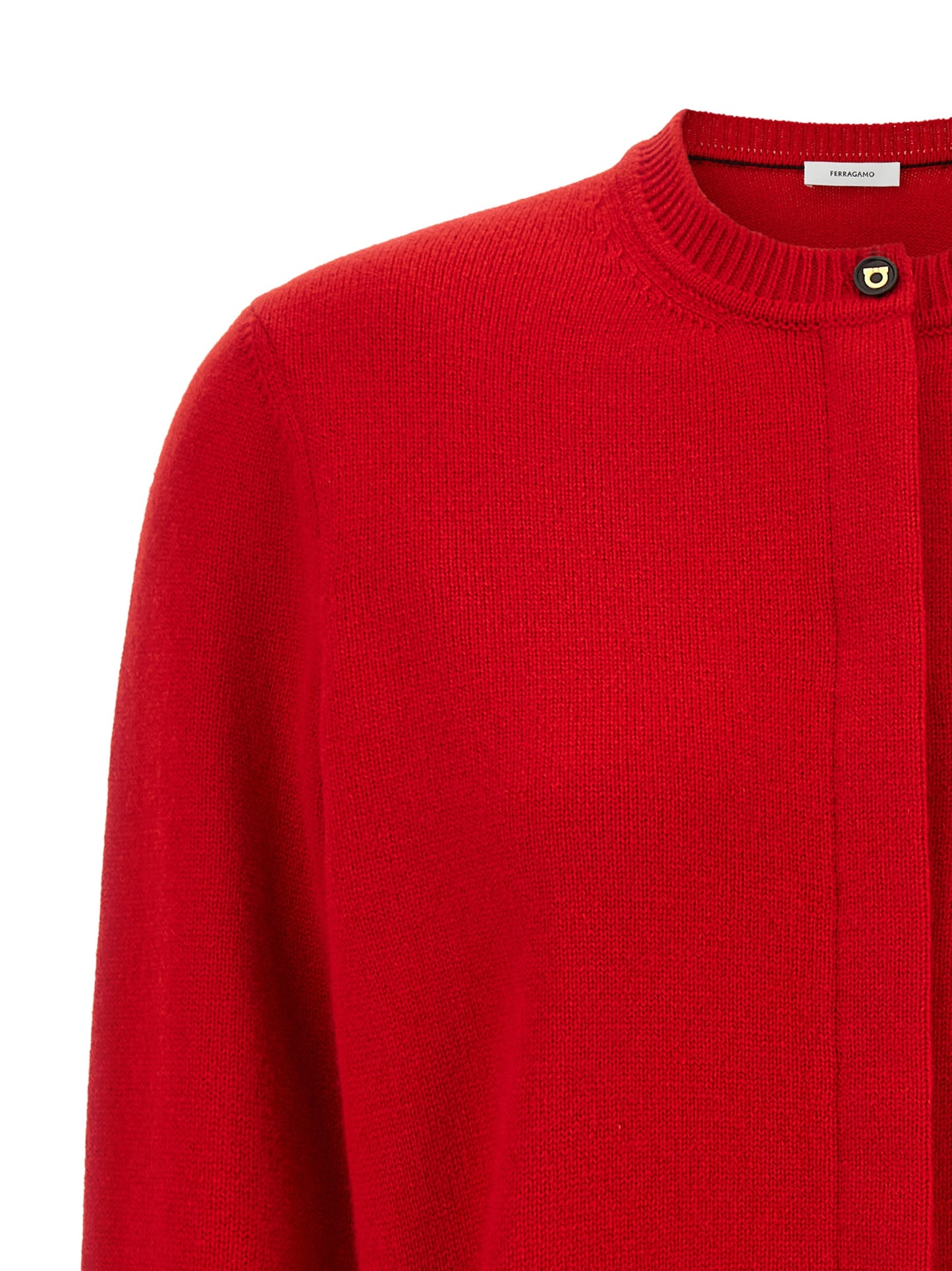 Ferragamo Intense Red Cashmere Cardigan