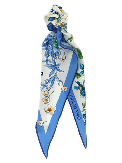 Ferragamo Blue Silk Foulard - Asymmetrical and Elongated Silhouette