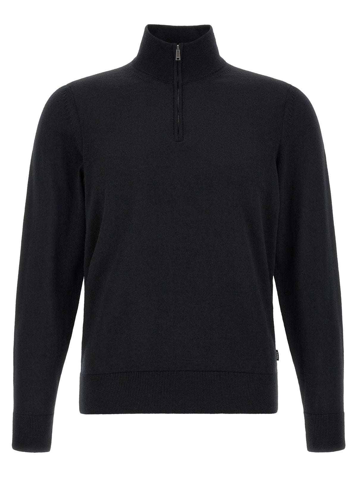Hugo Boss Virgin Wool Black Cardigan - Regular Fit