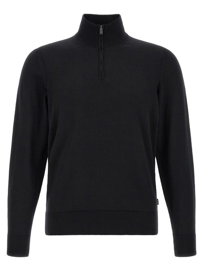 Hugo Boss Virgin Wool Black Cardigan - Regular Fit