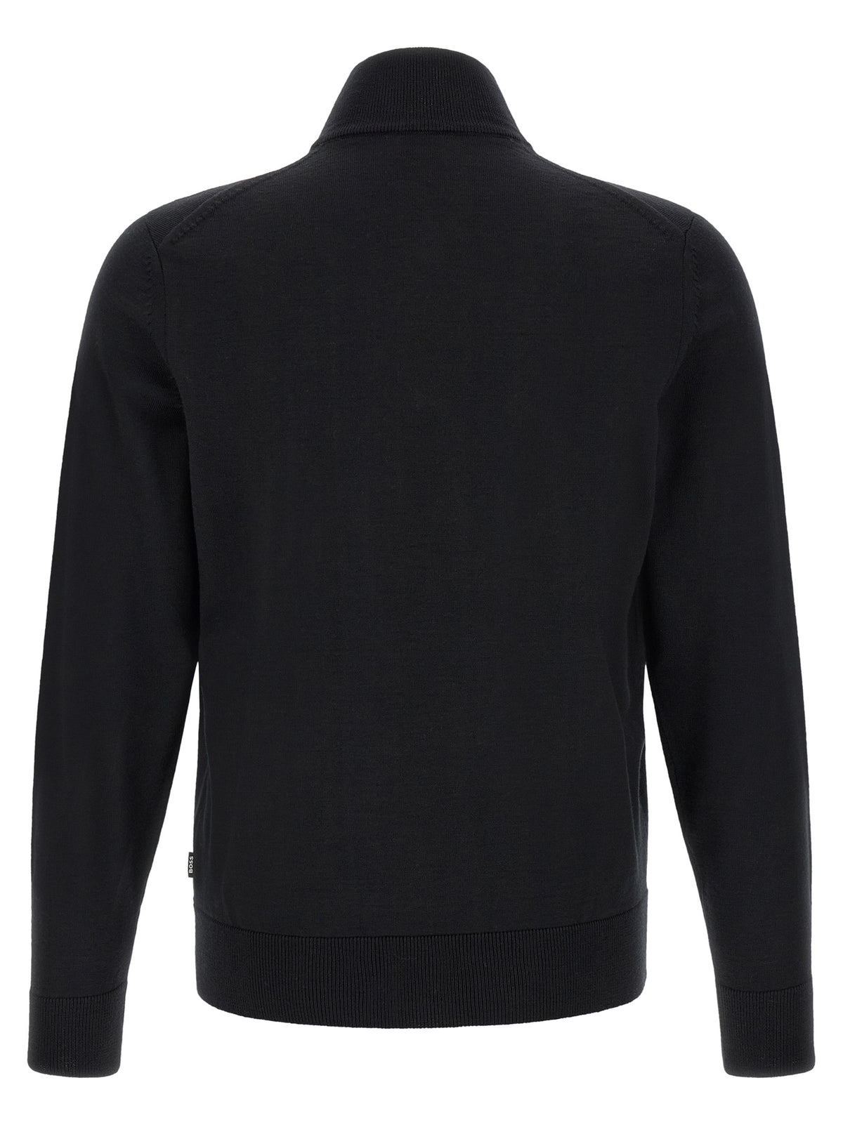 Hugo Boss Virgin Wool Black Cardigan - Regular Fit