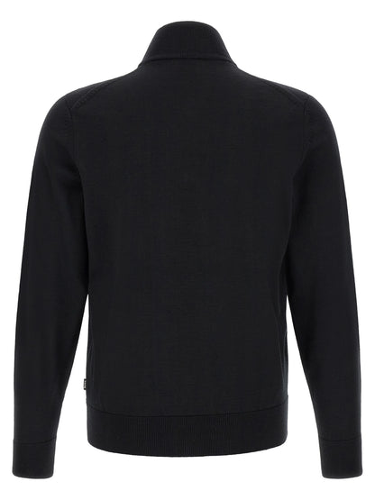 Hugo Boss Virgin Wool Black Cardigan - Regular Fit