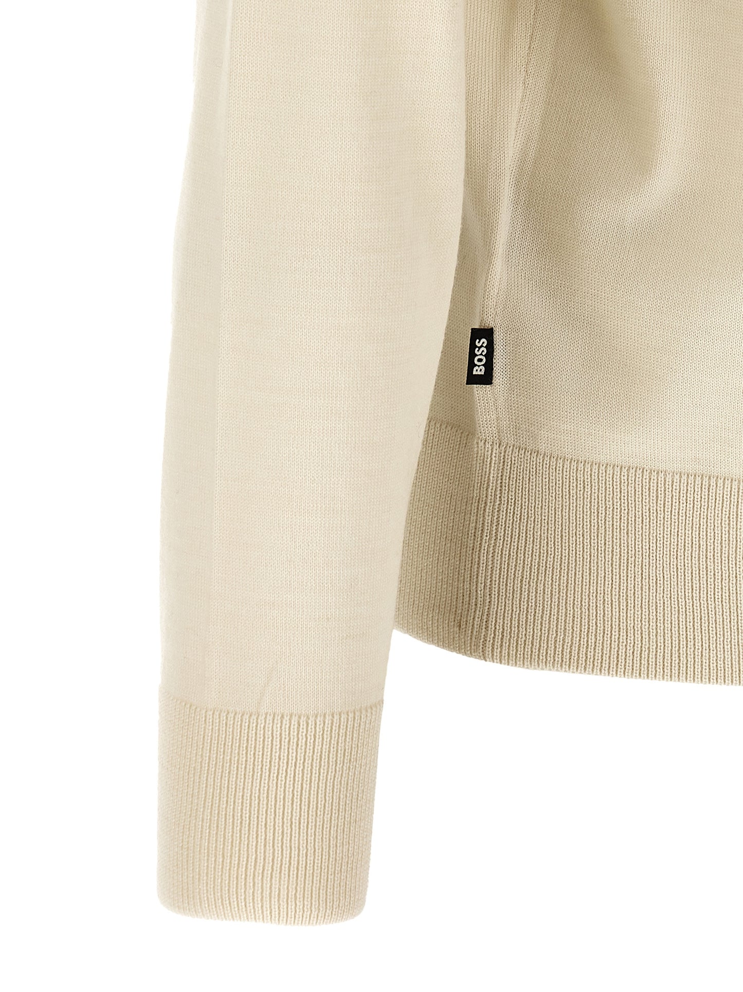 Cárdigan De Lana Virgen Hugo Boss En Beige