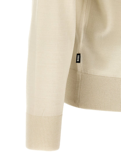 Cárdigan De Lana Virgen Hugo Boss En Beige