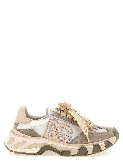 Baskets en cuir beige Dolce & Gabbana