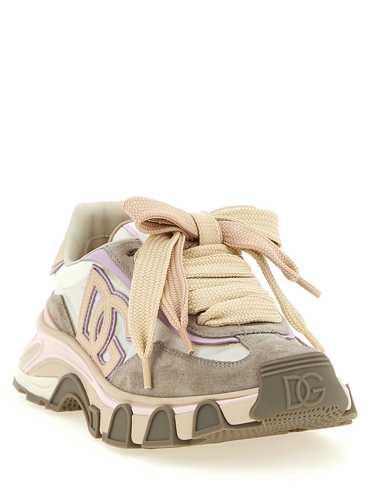 Baskets en cuir beige Dolce & Gabbana