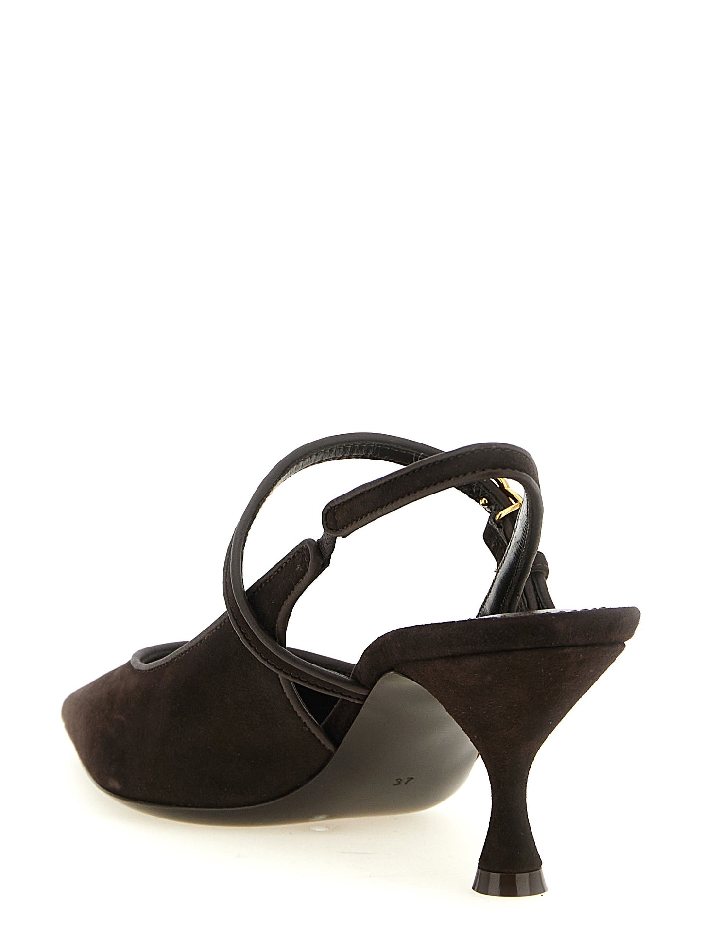 Dolce & Gabbana Escarpins en cuir de chèvre marron à talon moyen