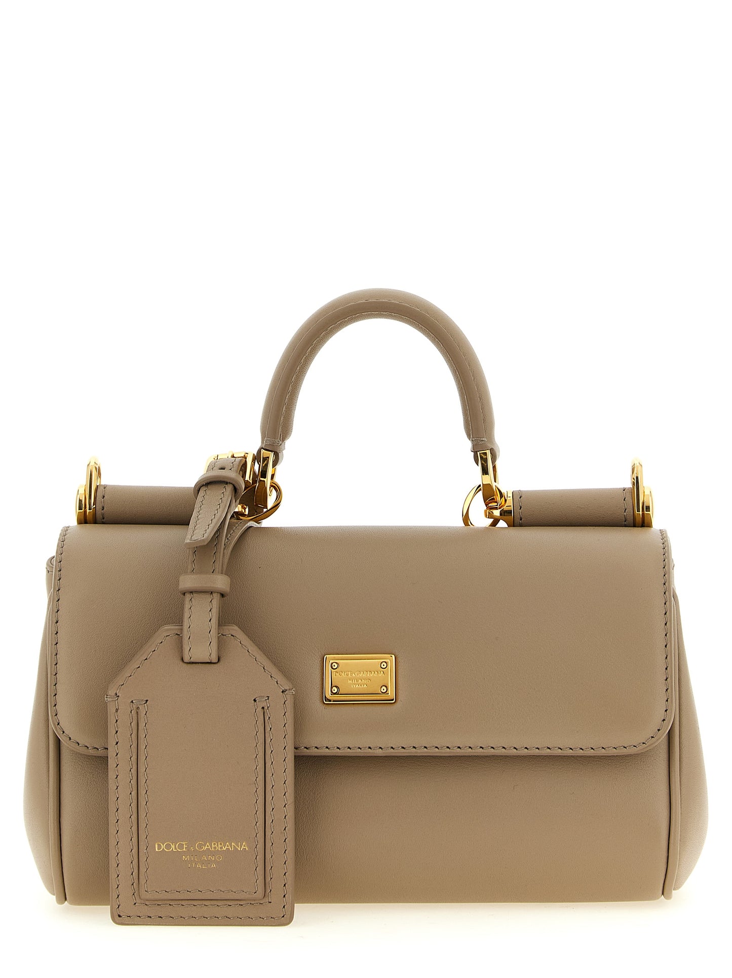 Dolce & Gabbana Bolso De Bandolera De Piel De Ternera Beige