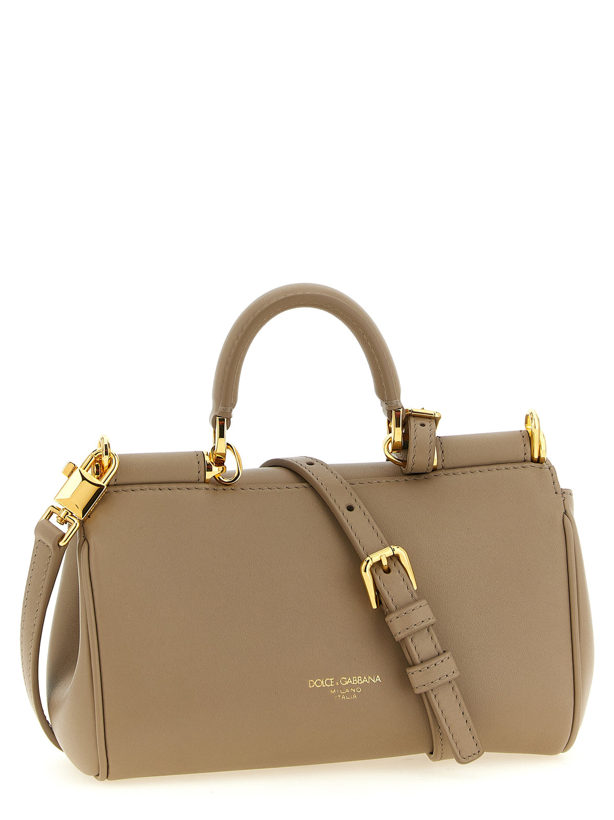 Dolce & Gabbana Bolso De Bandolera De Piel De Ternera Beige