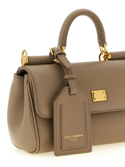 Dolce & Gabbana Bolso De Bandolera De Piel De Ternera Beige