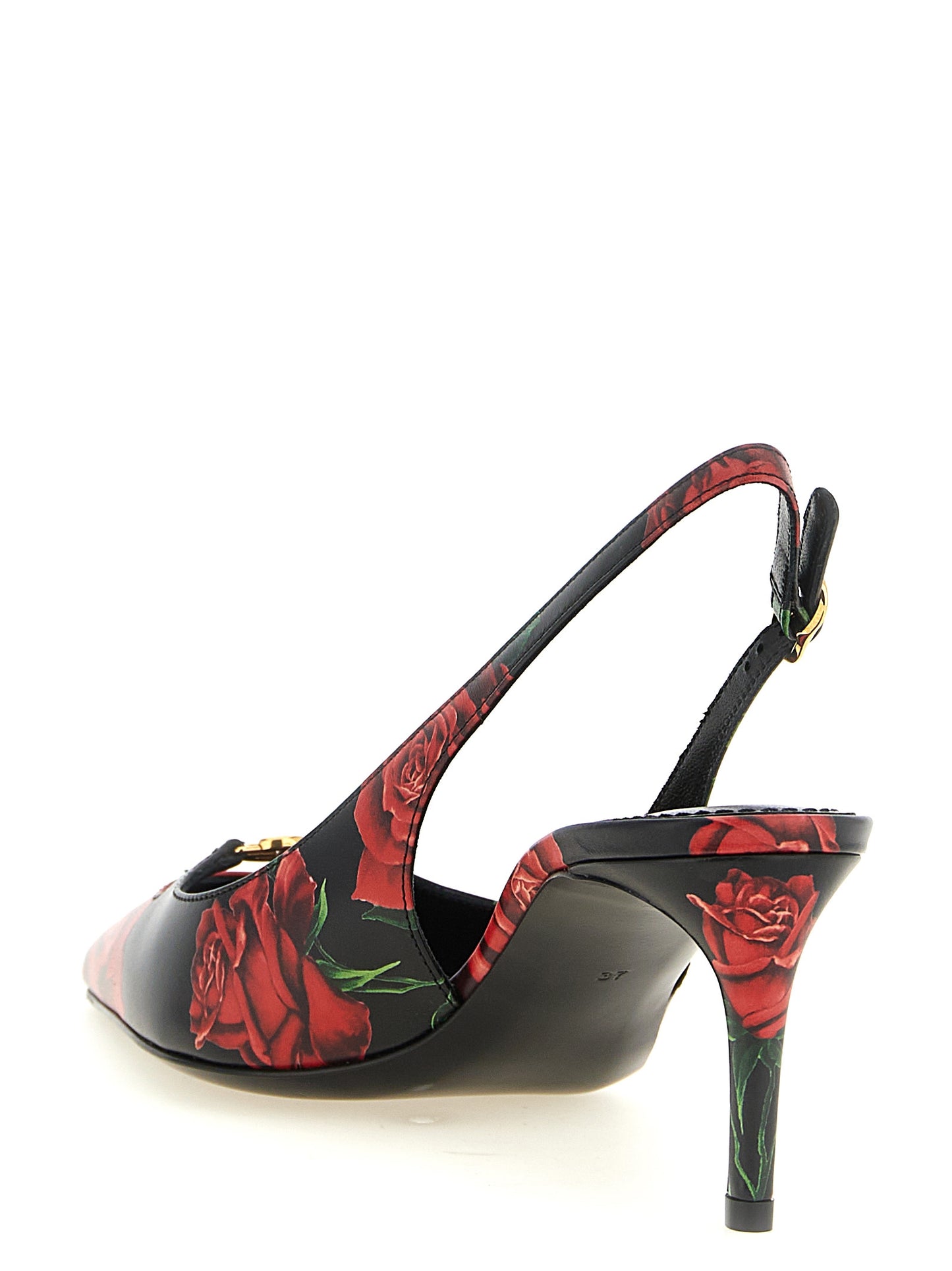 Chaussures à Talon Moyen En Cuir Multicolore Dolce & Gabbana