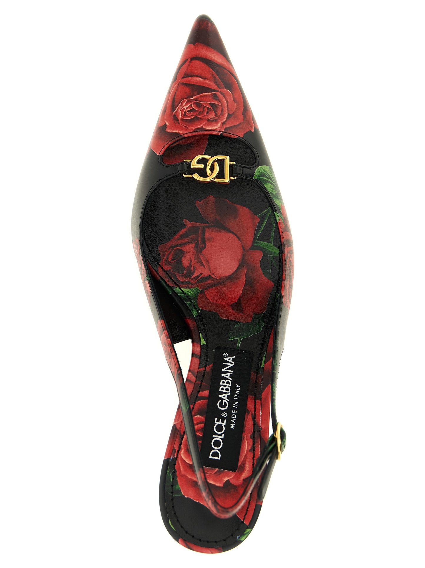 Chaussures à Talon Moyen En Cuir Multicolore Dolce & Gabbana