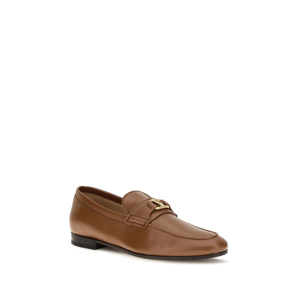 Valentino Garavani Brown Bos Taurus Calfskin Slip-On Loafers