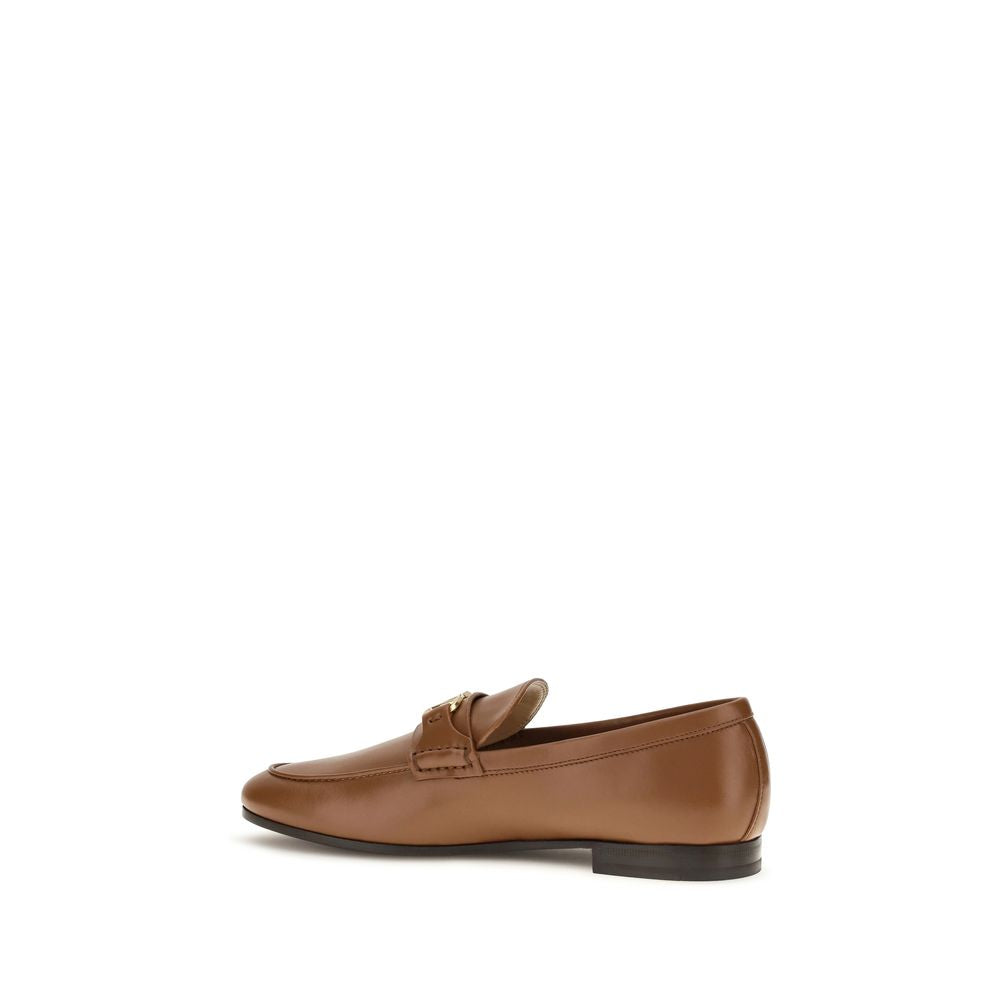 Valentino Garavani Brown Bos Taurus Calfskin Slip-On Loafers
