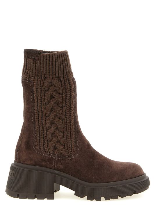 Botas De Tobillo Jimmy Choo En Piel De Cordero Marrón
