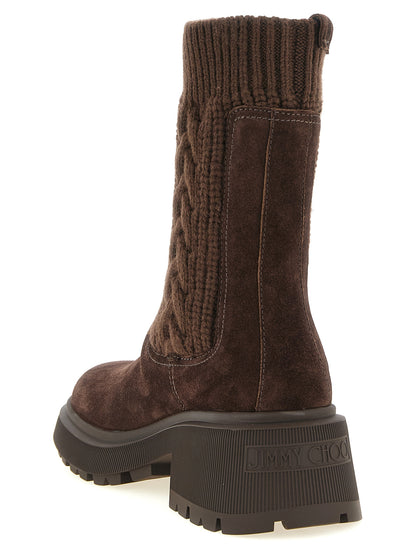 Botas De Tobillo Jimmy Choo En Piel De Cordero Marrón