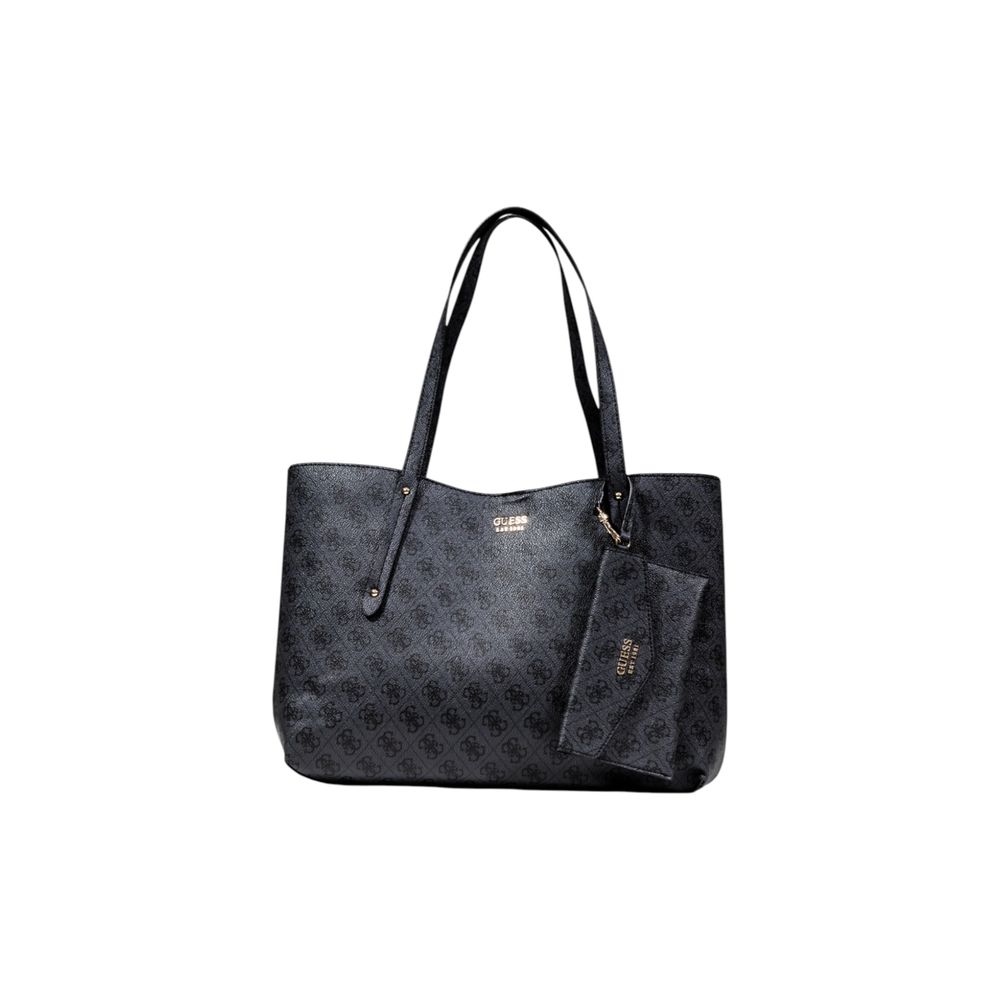 Guess Bolso De Polietileno Gris Con Logotipo Interior