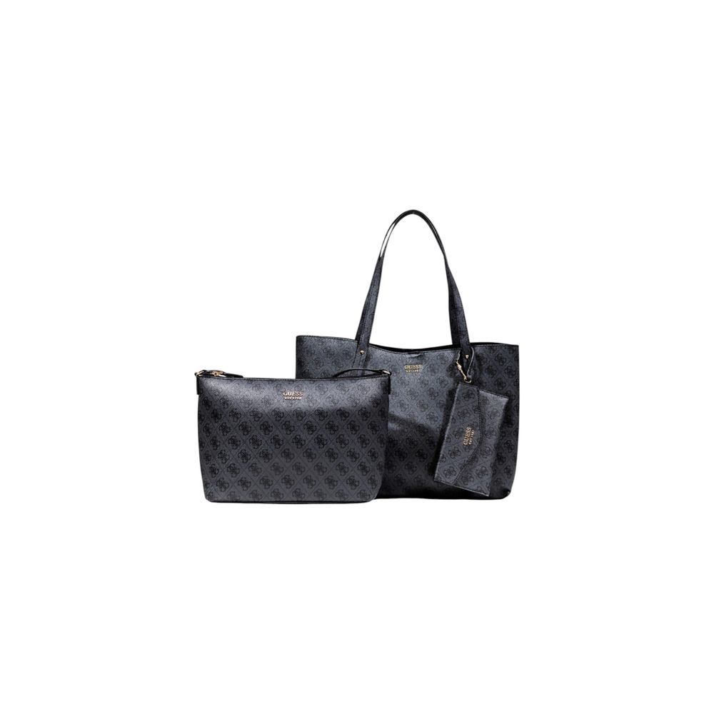 Guess Bolso De Polietileno Gris Con Logotipo Interior