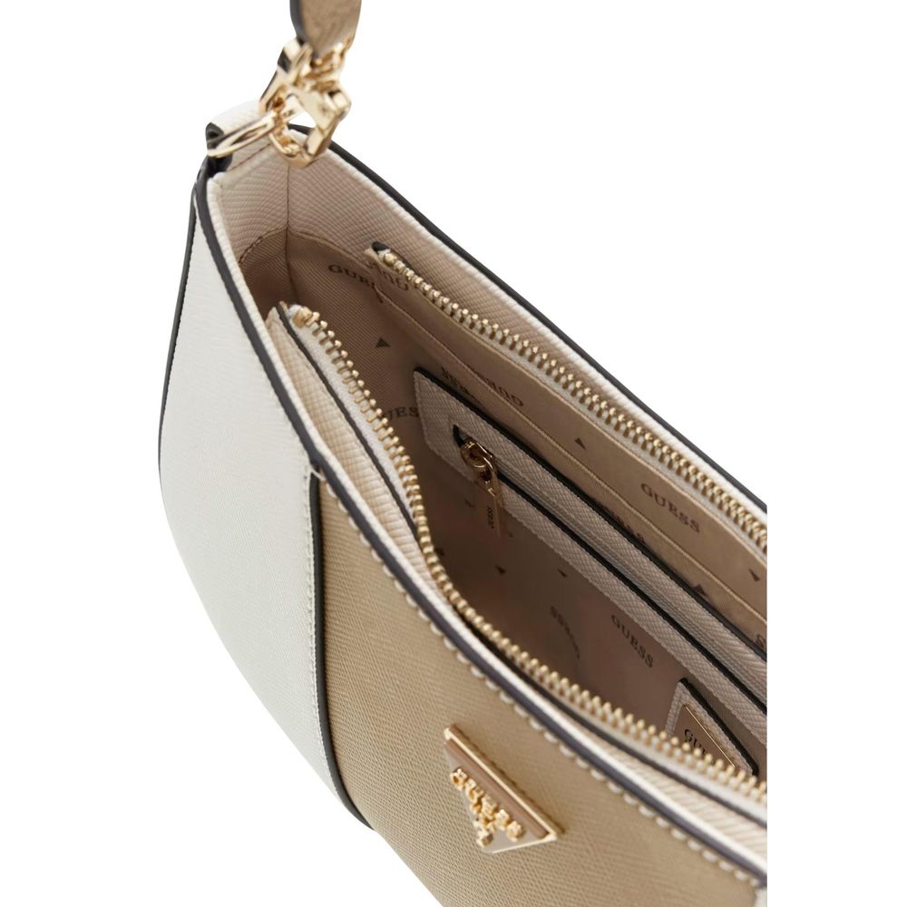 Bolso De Hombro Guess De Poliuretano Beige Modelo Noelle Ii