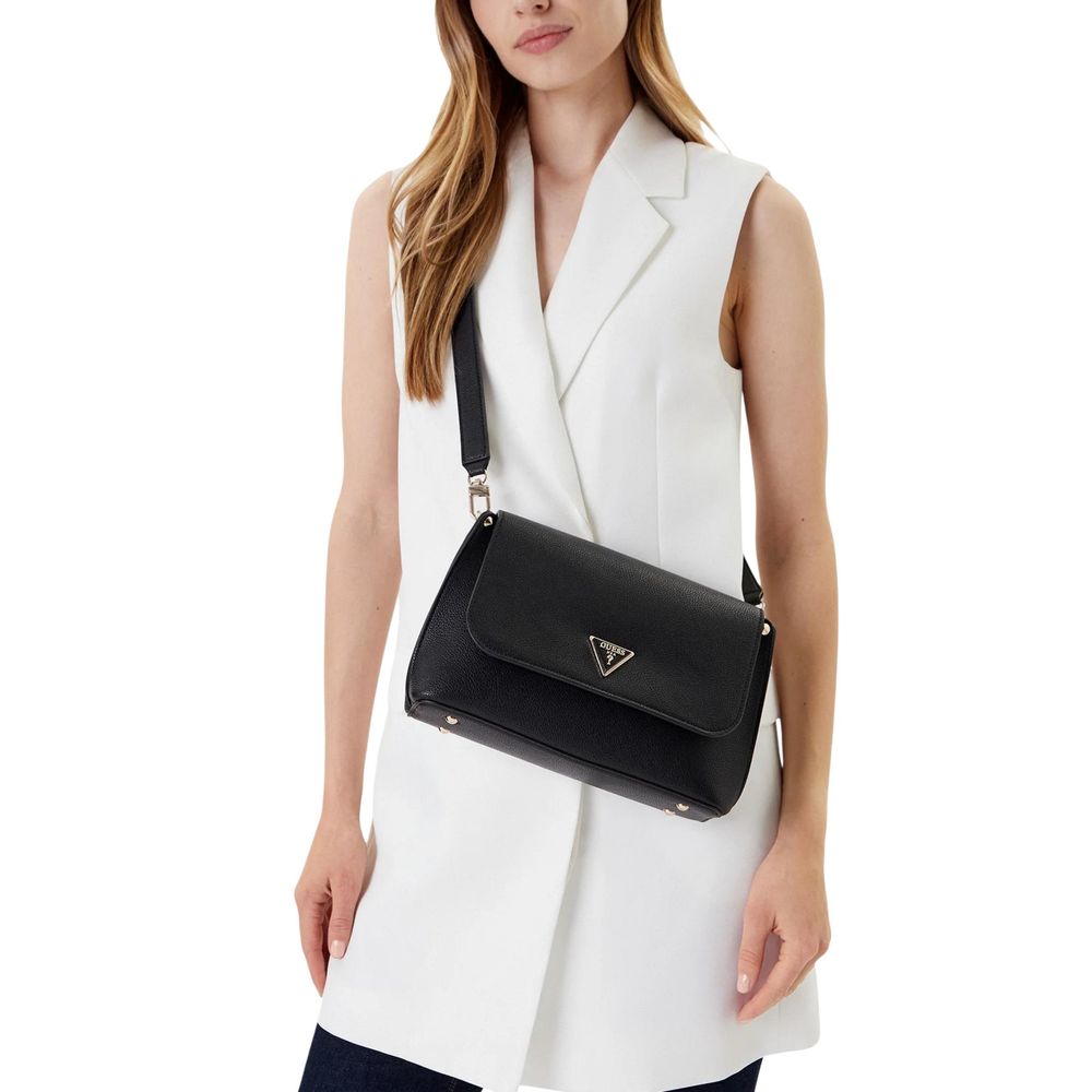 Bolso De Hombro De Polietileno Negro Guess Meridian