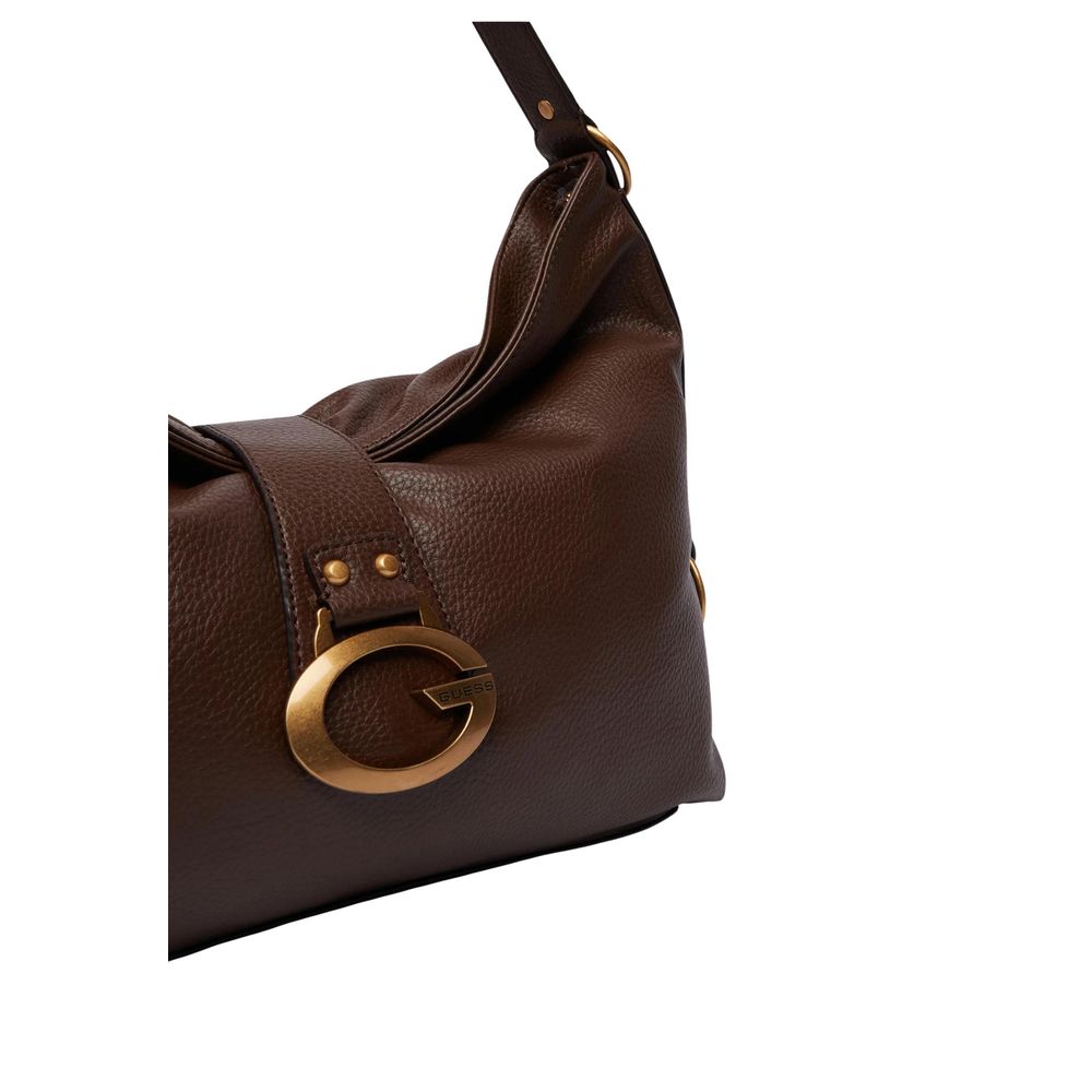 Bolso De Mano Marron Guess Amplia Capacidad Y Corte Actual