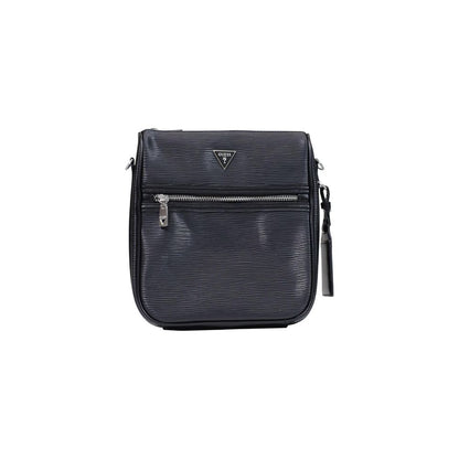 Bolso De Hombro Guess En Polietileno Negro Con Acabado Texturizado