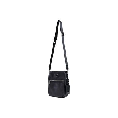 Bolso De Hombro Guess En Polietileno Negro Con Acabado Texturizado