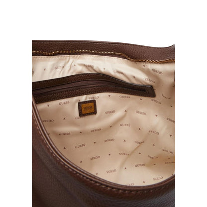 Bolso De Mano Marron Guess Amplia Capacidad Y Corte Actual