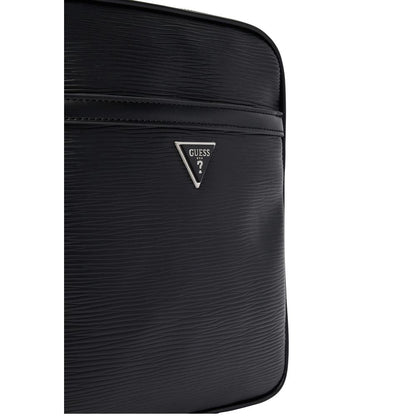 Bolsa Mensajera Guess De Polietileno Negro Modelo Milano