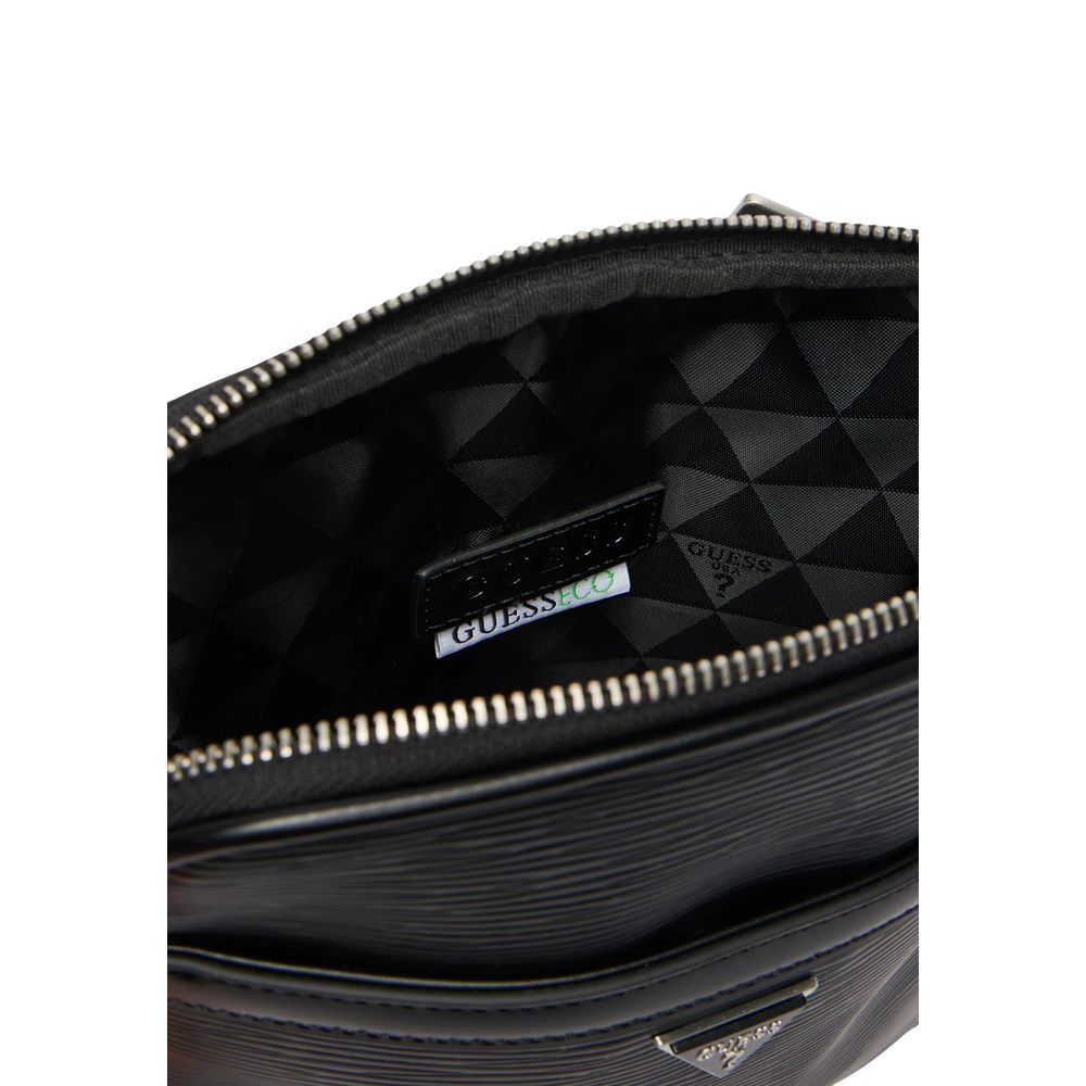 Bolsa Mensajera Guess De Polietileno Negro Modelo Milano